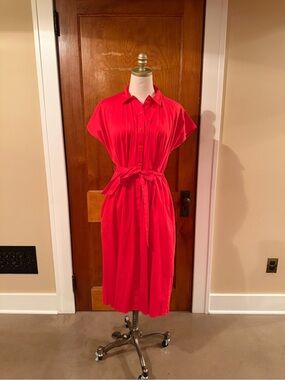 Corey Lynn Calter Style Red Farren Shirt Dress
